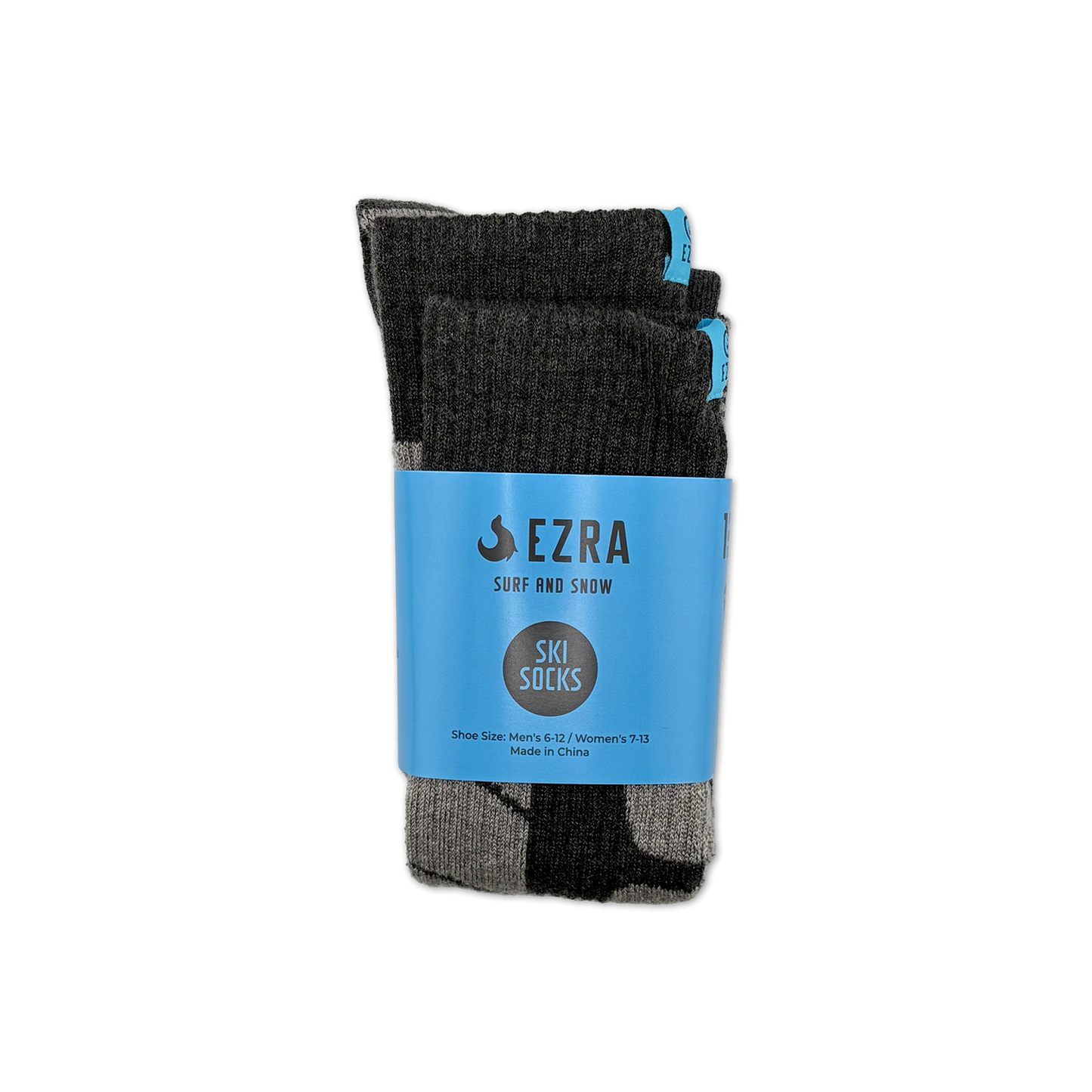 EZRA Unisex Ski Sock - Charcoal & Gray