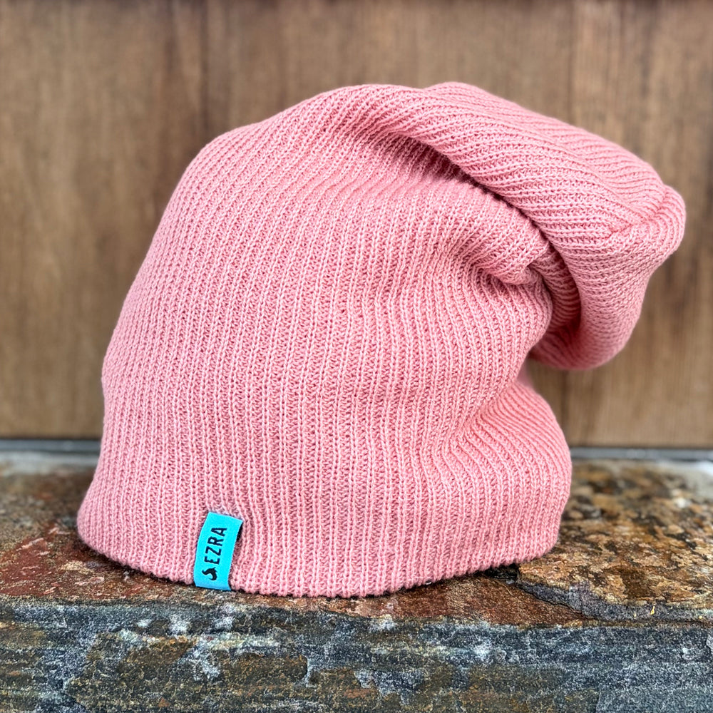 EZRA Adirondack Slouch Beanie - Blush