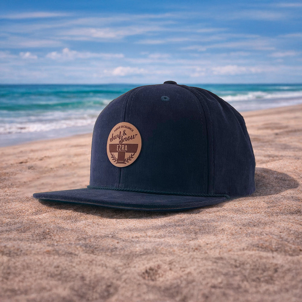 EZRA Bottle Cap Corduroy Hat - Navy