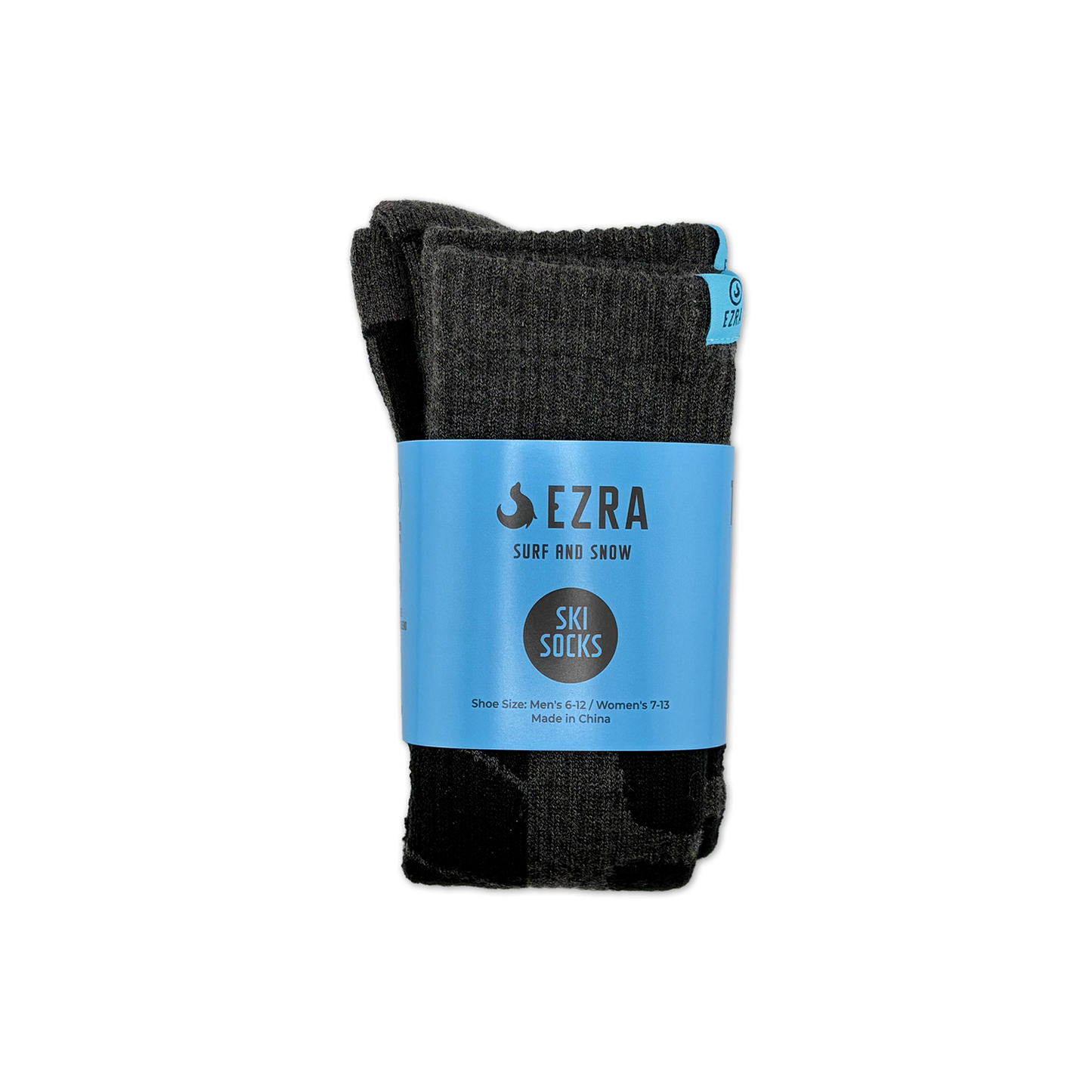 EZRA Unisex Ski Sock - Charcoal & Black