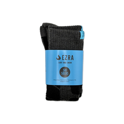 EZRA Unisex Ski Sock - Charcoal & Black