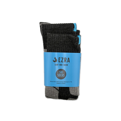 EZRA Unisex Ski Sock - Charcoal & Gray