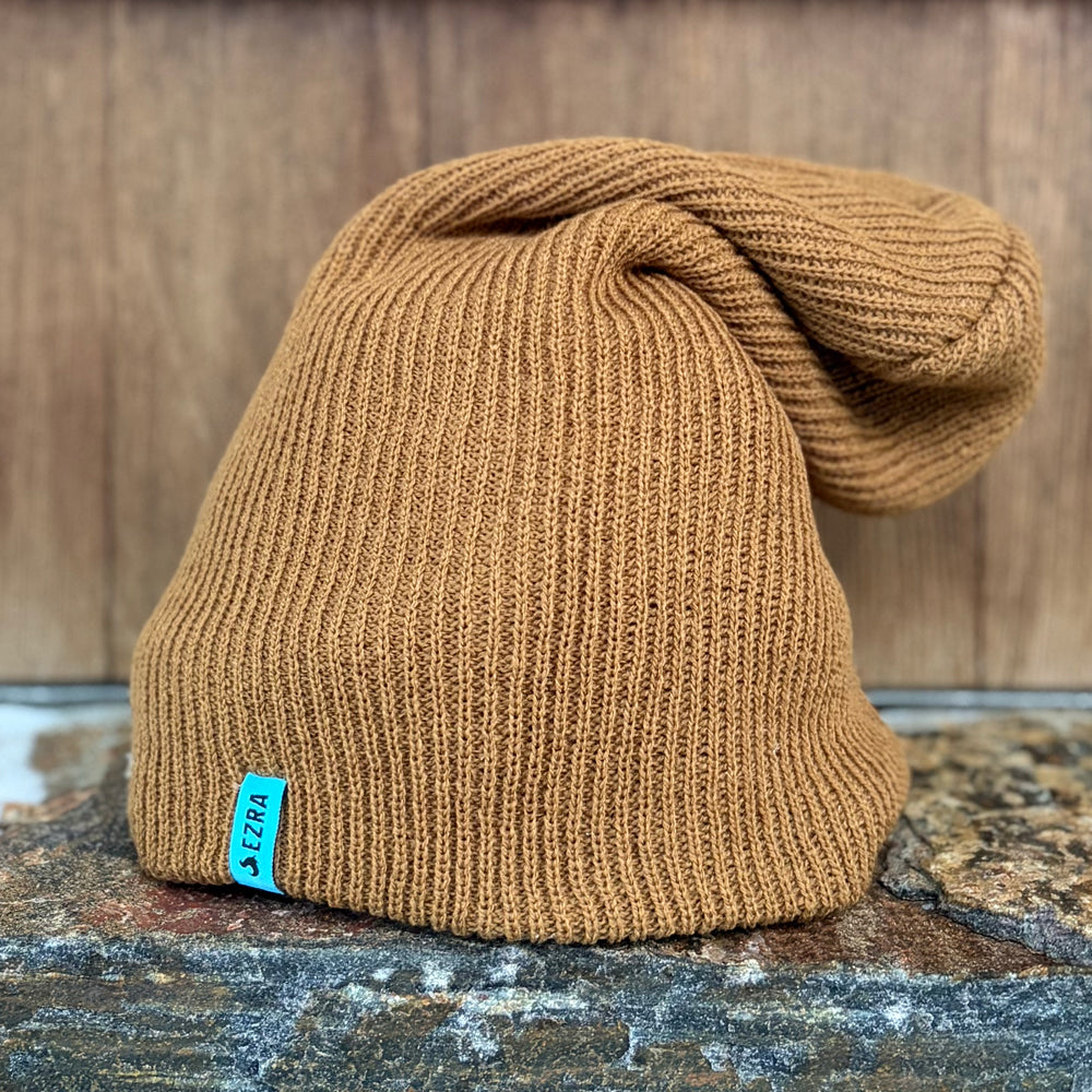 EZRA Adirondack Slouch Beanie - Curry