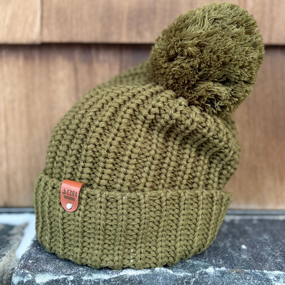 EZRA Canada Cable-knit Toque - Avocado
