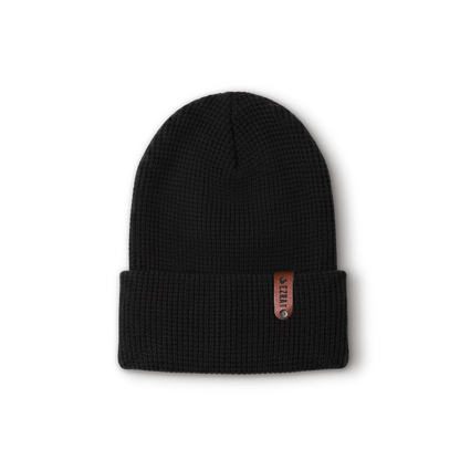 EZRA Banff Waffle Beanie - Black
