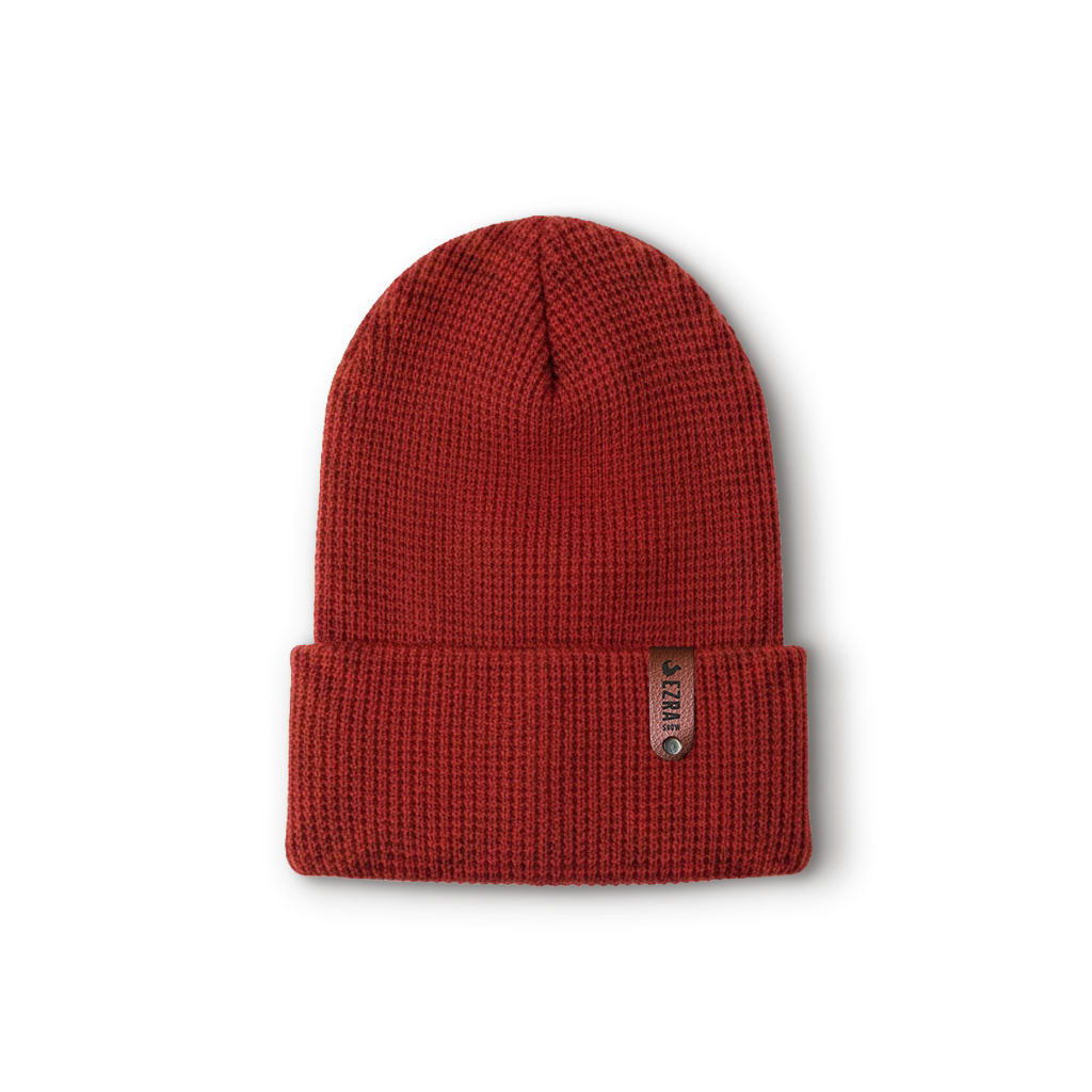 EZRA Banff Waffle Beanie - Rust