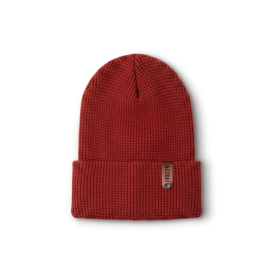 EZRA Banff Waffle Beanie - Rust