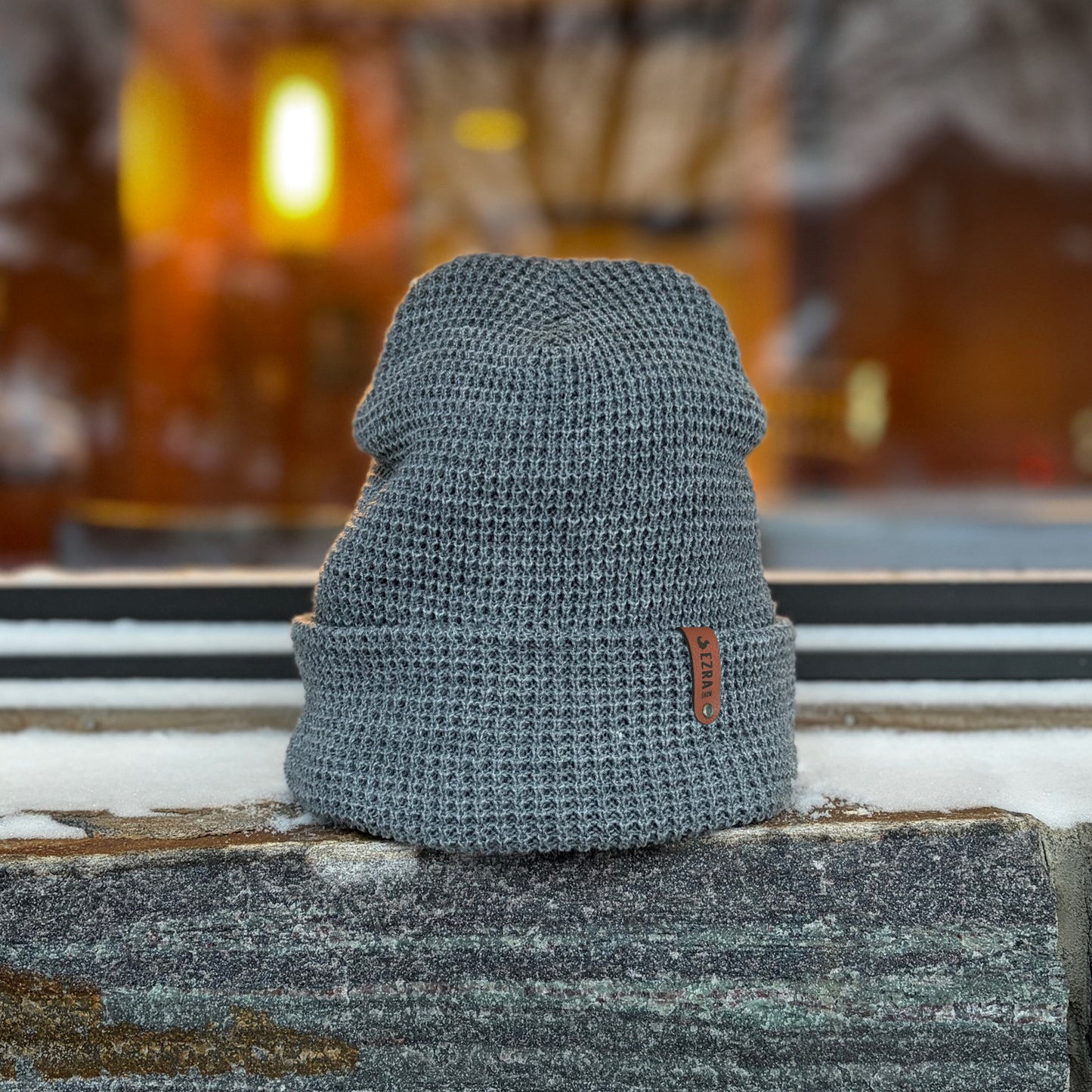 EZRA Banff Waffle Beanie - Gray